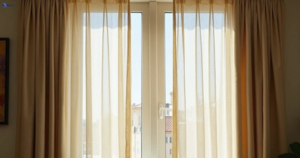 Dull dusty drapes in toombul before professional cleaning